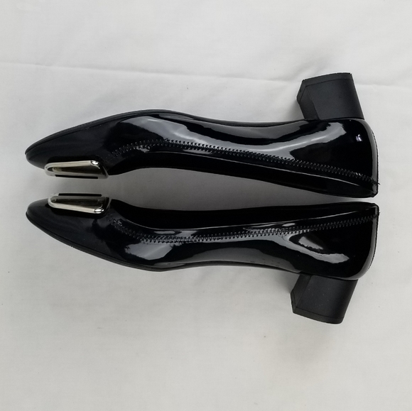 Prada Patent Leather Low Block Heels Pumps  36.5 - Picture 7 of 11